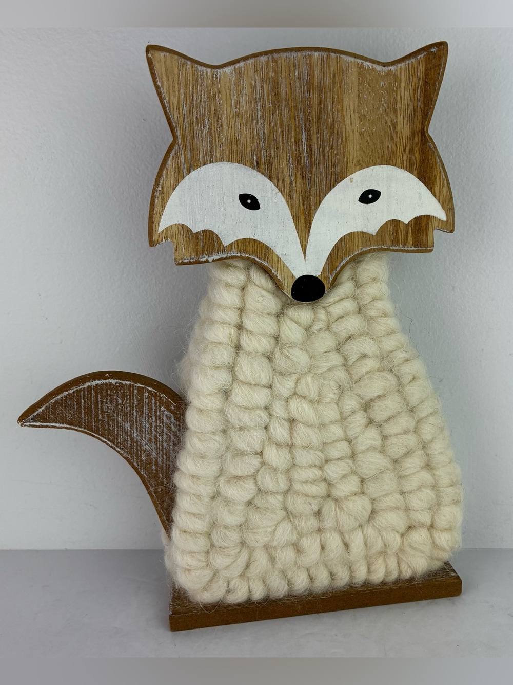 Macy’s Wooden Fox Wool Sweater Standing Figure